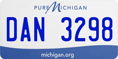 MI license plate DAN3298