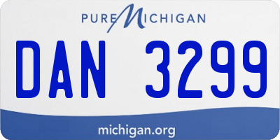 MI license plate DAN3299