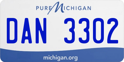 MI license plate DAN3302