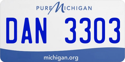 MI license plate DAN3303