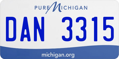 MI license plate DAN3315