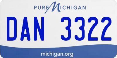 MI license plate DAN3322