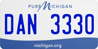 MI license plate DAN3330