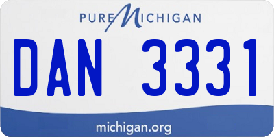 MI license plate DAN3331