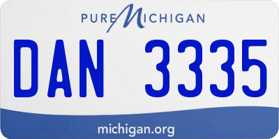 MI license plate DAN3335