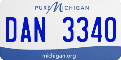 MI license plate DAN3340