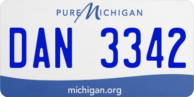 MI license plate DAN3342