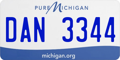 MI license plate DAN3344