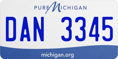 MI license plate DAN3345