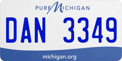 MI license plate DAN3349
