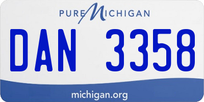 MI license plate DAN3358