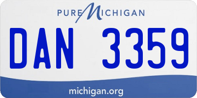 MI license plate DAN3359
