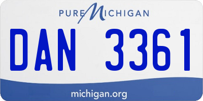 MI license plate DAN3361