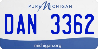 MI license plate DAN3362