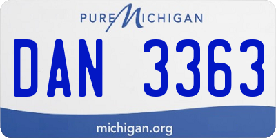MI license plate DAN3363