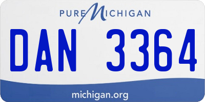 MI license plate DAN3364