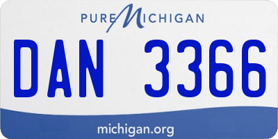 MI license plate DAN3366