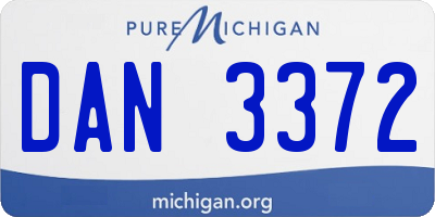 MI license plate DAN3372