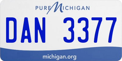 MI license plate DAN3377