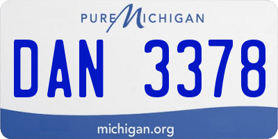 MI license plate DAN3378