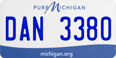 MI license plate DAN3380