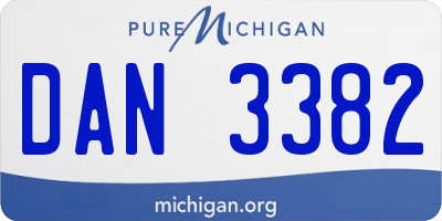 MI license plate DAN3382