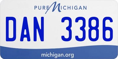 MI license plate DAN3386