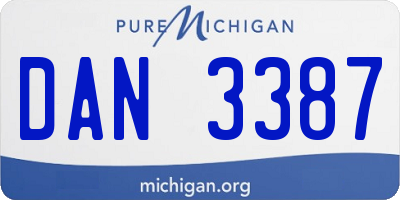 MI license plate DAN3387