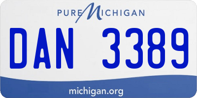 MI license plate DAN3389
