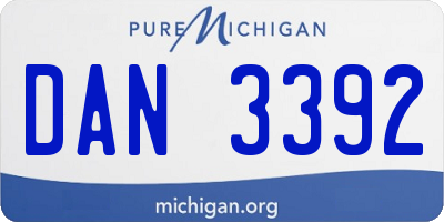 MI license plate DAN3392
