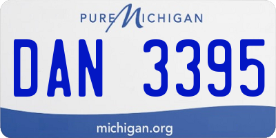 MI license plate DAN3395