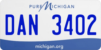 MI license plate DAN3402