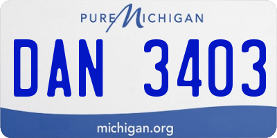 MI license plate DAN3403