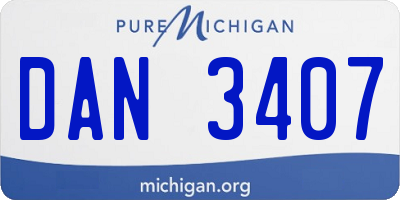 MI license plate DAN3407