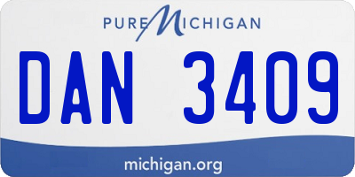 MI license plate DAN3409