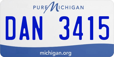 MI license plate DAN3415