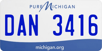 MI license plate DAN3416