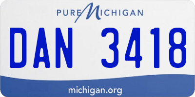 MI license plate DAN3418