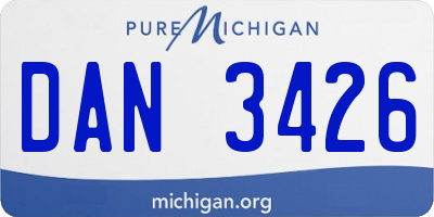 MI license plate DAN3426