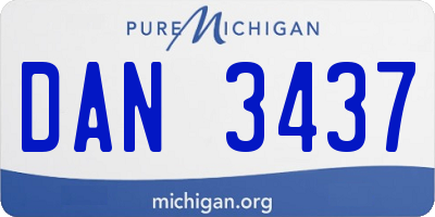 MI license plate DAN3437