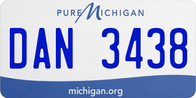 MI license plate DAN3438