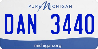MI license plate DAN3440