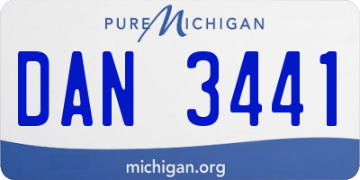 MI license plate DAN3441