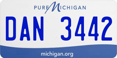 MI license plate DAN3442