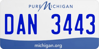 MI license plate DAN3443