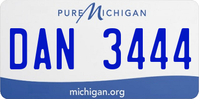 MI license plate DAN3444