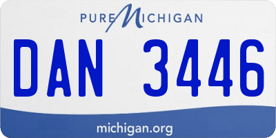 MI license plate DAN3446