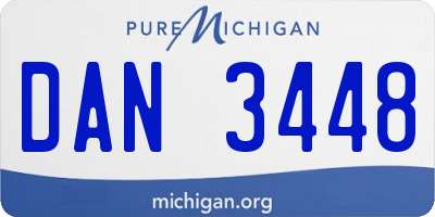 MI license plate DAN3448