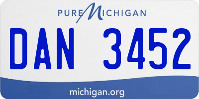 MI license plate DAN3452