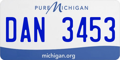 MI license plate DAN3453